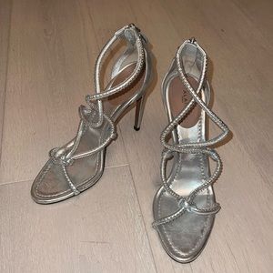 Alaïa Silver Strappy Shoes Size 40